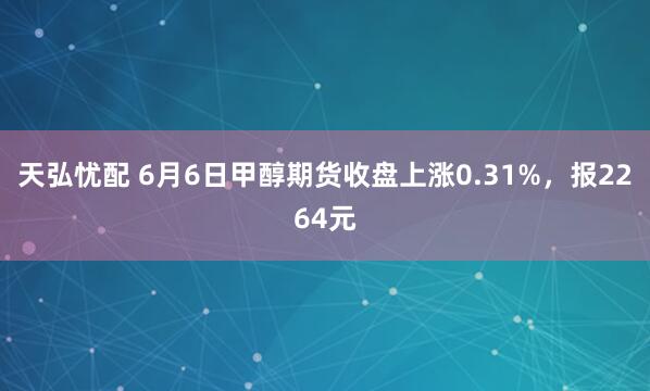 天弘忧配 6月6日甲醇期货收盘上涨0.31%，报2264元
